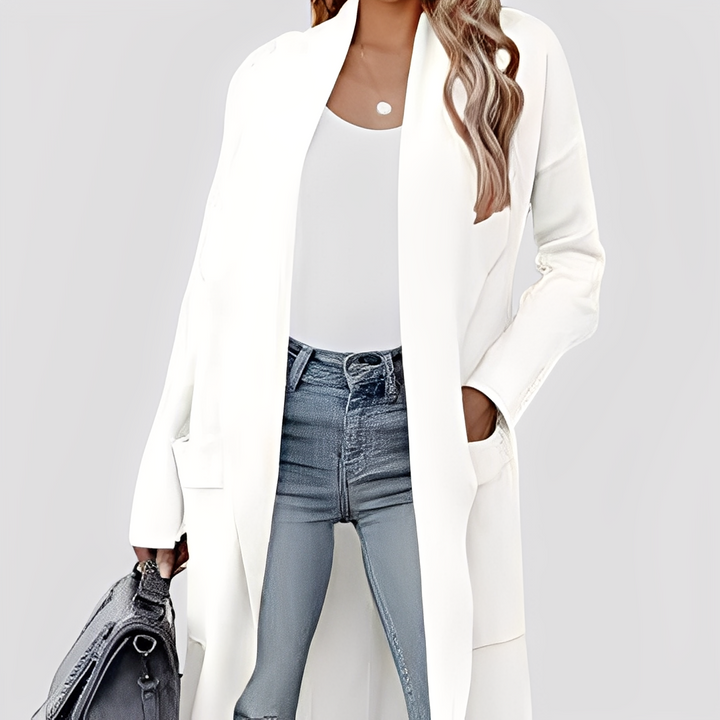 Chantal - Bequeme lange Tweed-Strickjacke für Damen