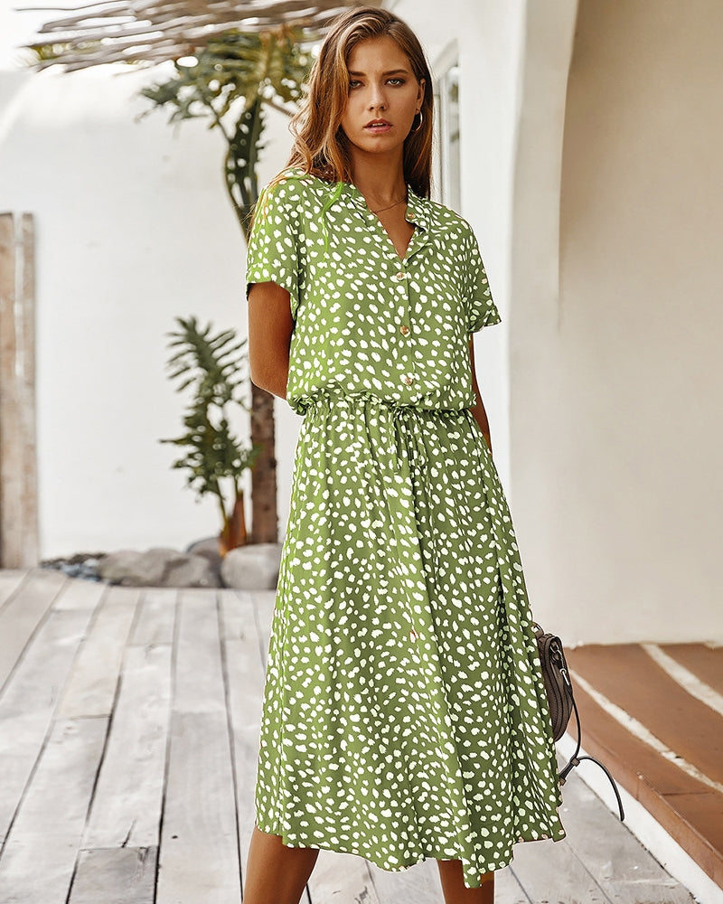 Molly - Stilvolles Kurzarmkleid mit Kragen für Damen