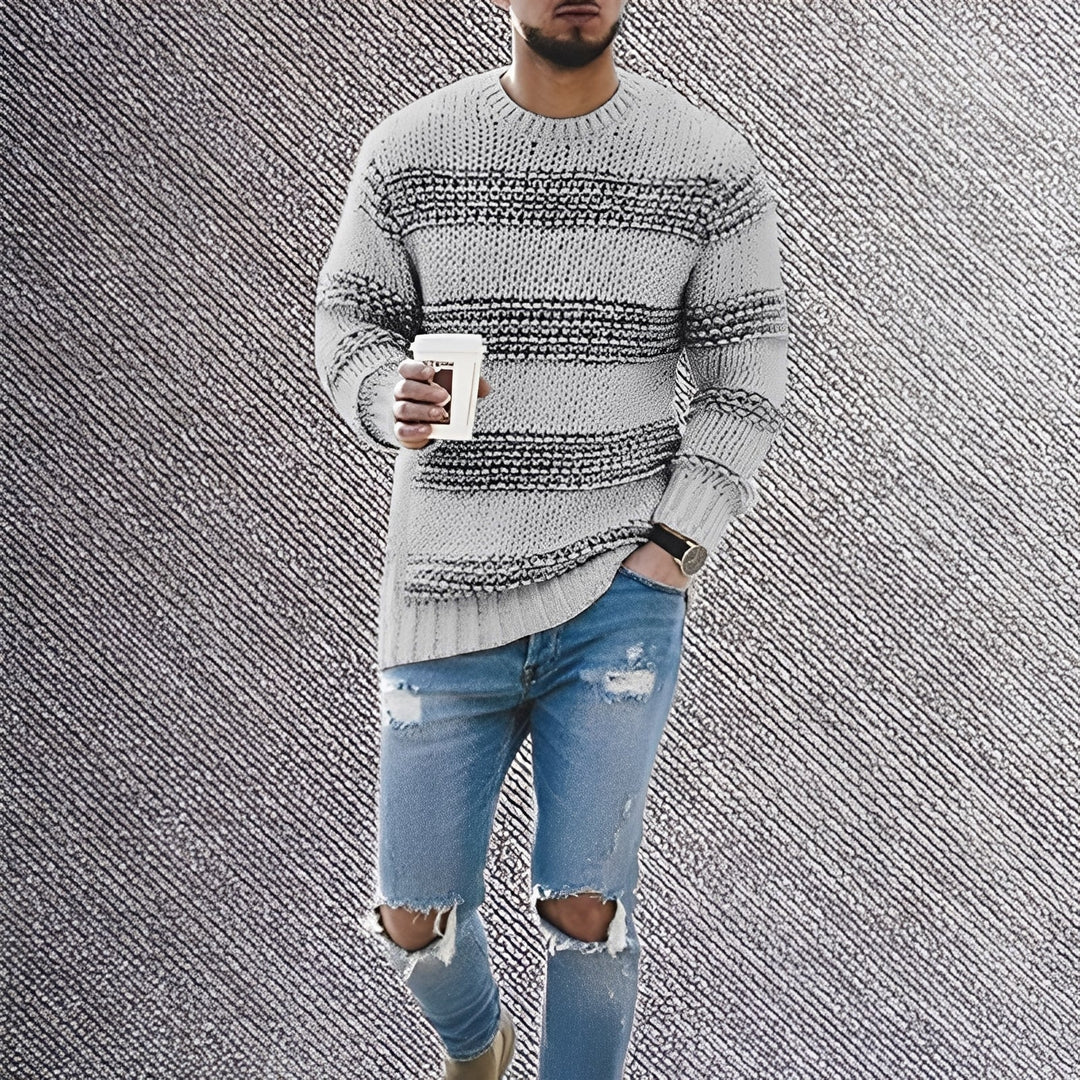 Richard - Gestreifter, warmer Strickpullover für Herren