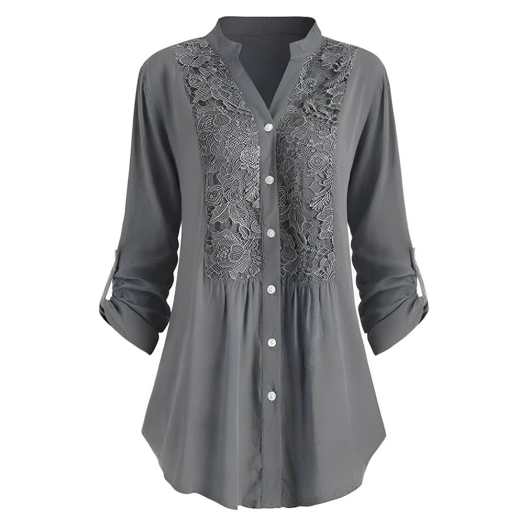 Delaney - Lange, bequeme Damenbluse mit Spitze