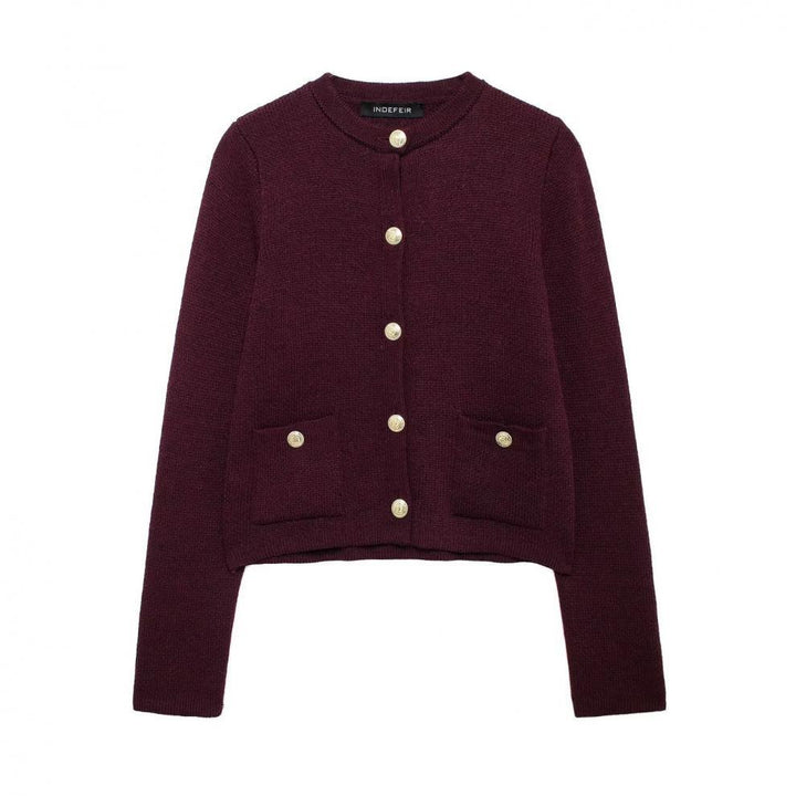 Zinnia - Bequeme Strickjacke mit goldfarbenen Knöpfen für Damen