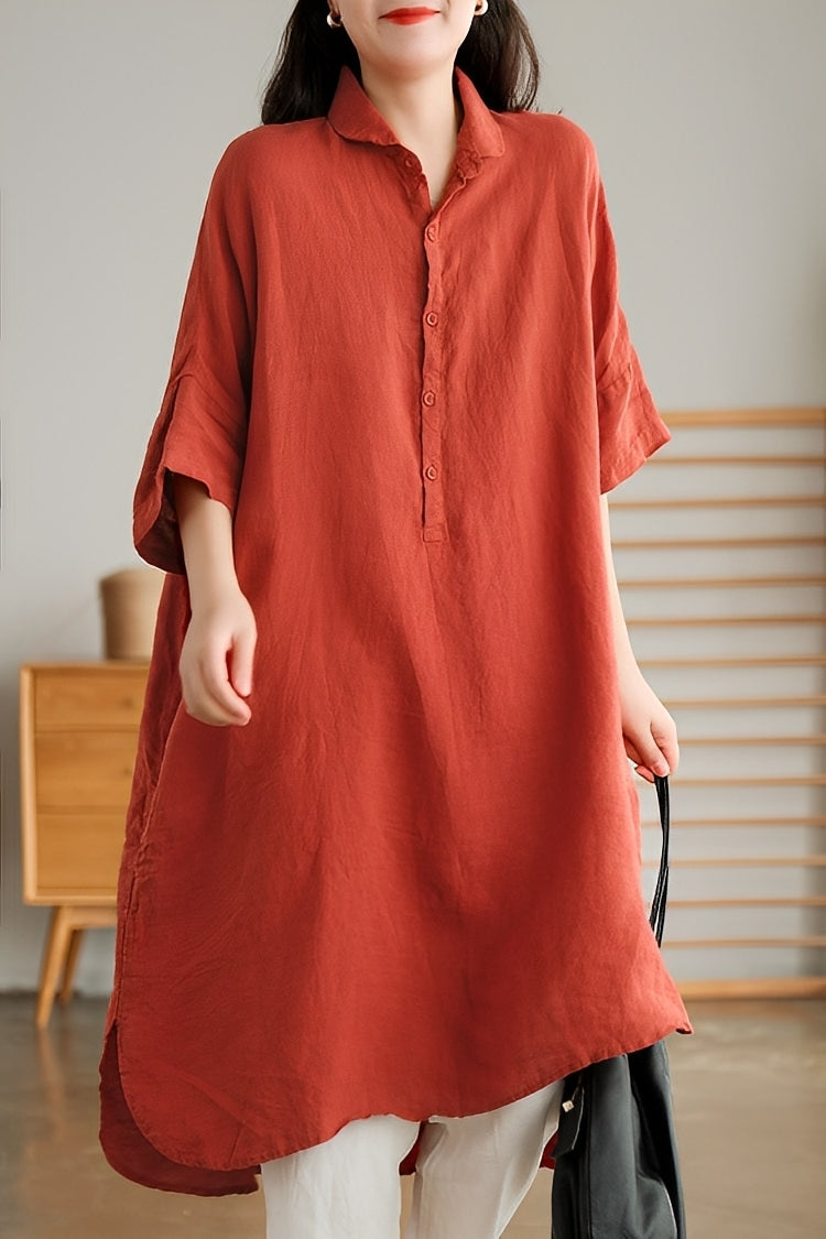 Krystina - Weites Leinenhemdkleid für Damen