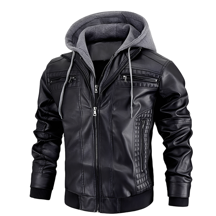 Everard - Klassische Herren-Motorradjacke mit Kapuze
