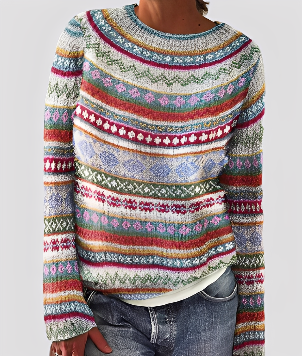 Christal - Eleganter, locker geschnittener Wollpullover für Damen