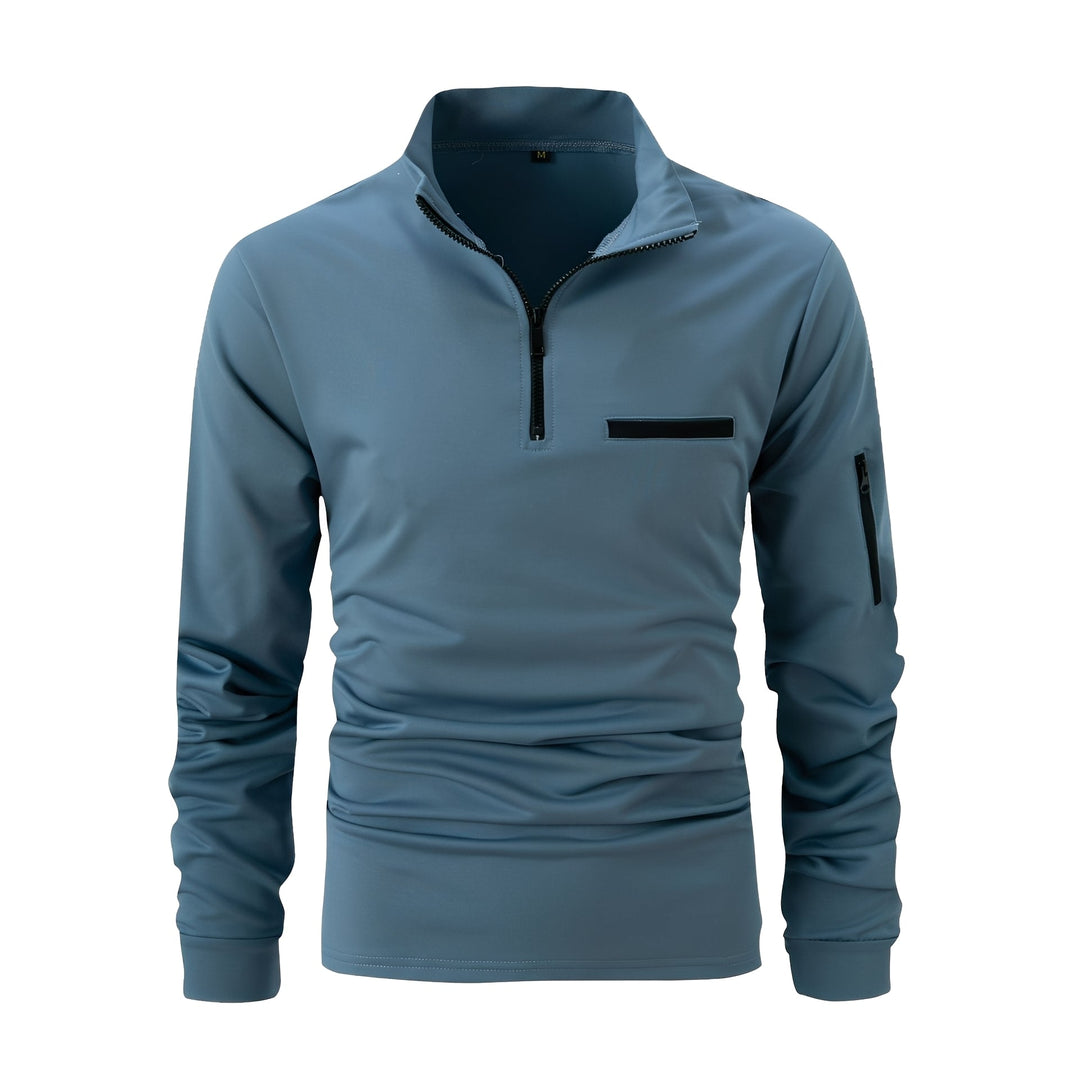 Lucian - Herren-Shirt mit Reißverschluss und Tasche für Freizeit