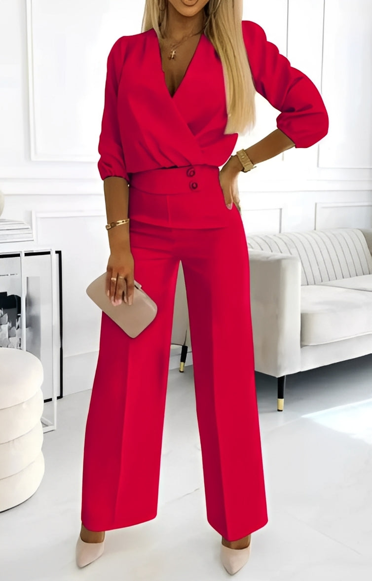 Caroline - Elegantes zweiteiliges Damen-Ensemble mit zwei Knöpfen