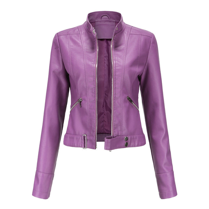 Madeline - Modische Damenjacke aus Leder mit Kragen