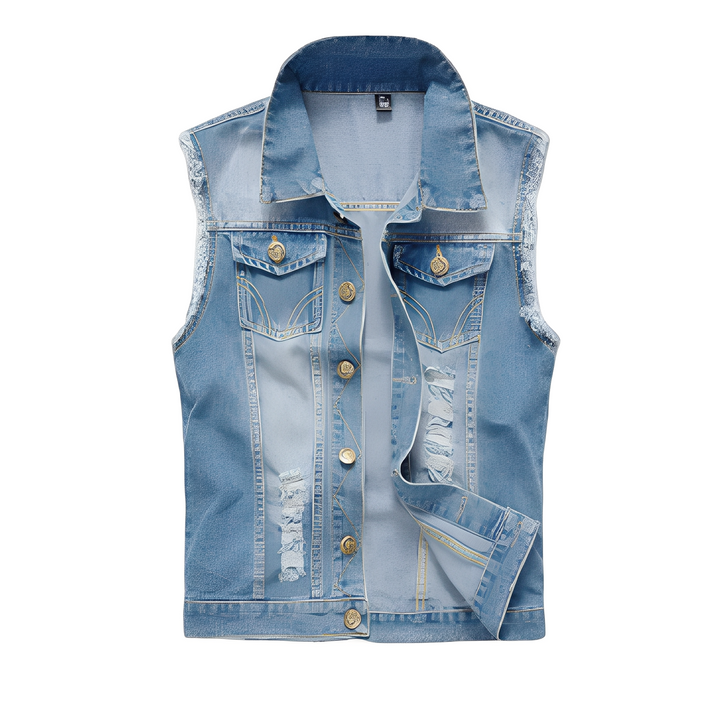 Morley - Retro-Jeansweste mit Taschen für Herren