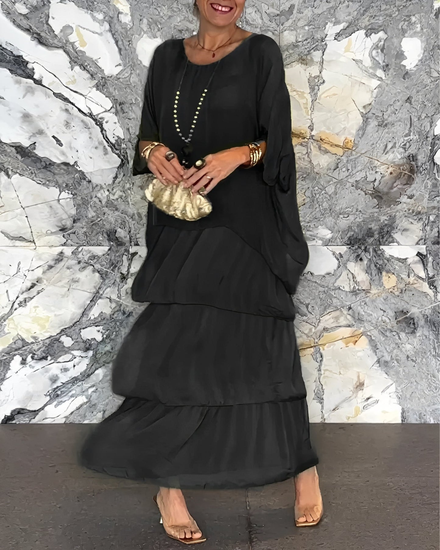 Lillian - Elegantes, locker geschnittenes Chiffonkleid für Damen