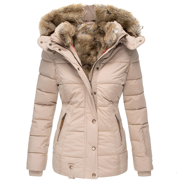 Odelia - Stilvolle, körpernahe Jacke mit Pelzkragen für Damen