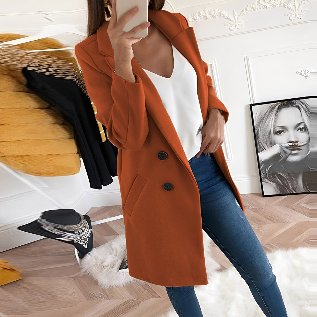 Tiffani - Eleganter langer Damen-Wollmantel