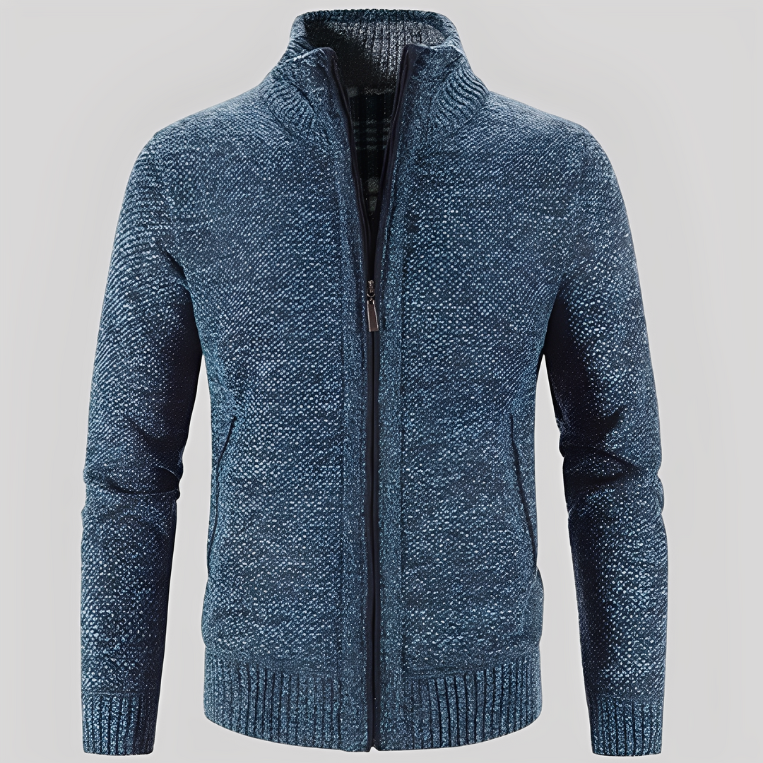 Kelvin - Einfache Herren-Strickjacke mit Reißverschluss