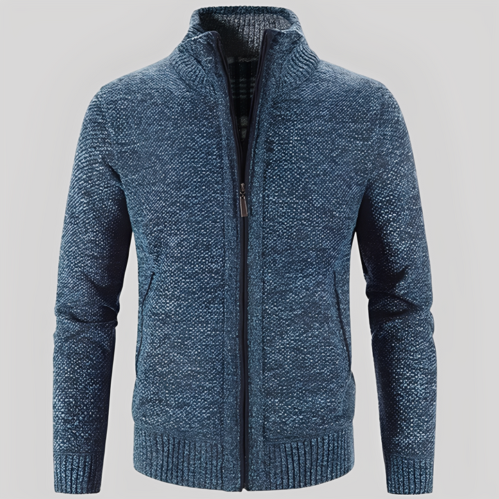 Kelvin - Einfache Herren-Strickjacke mit Reißverschluss