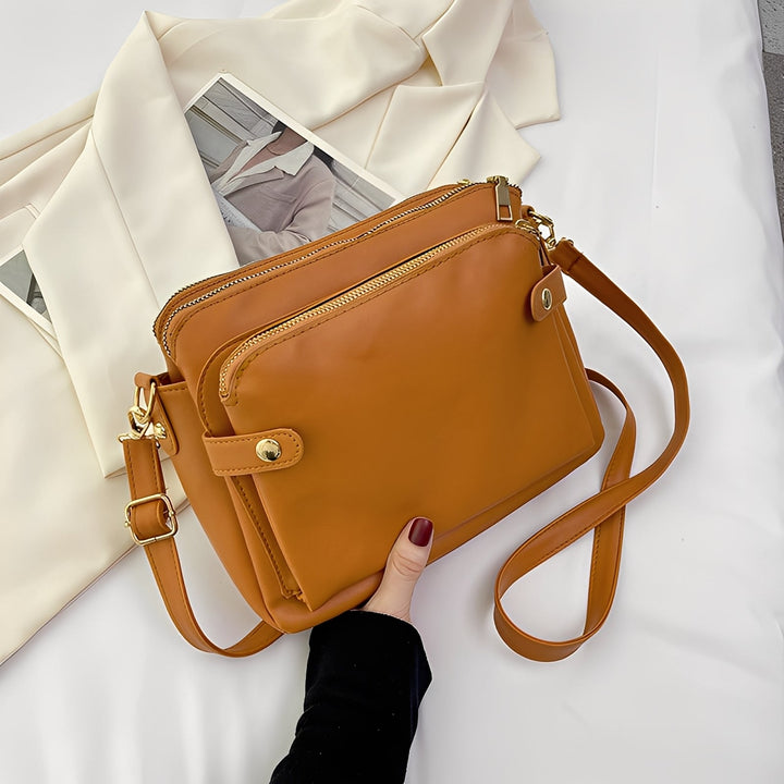 Michaela - Klassische Lederschultertasche für Damen