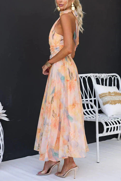 Jennifer - Langes Kleid im Aquarell-Stil