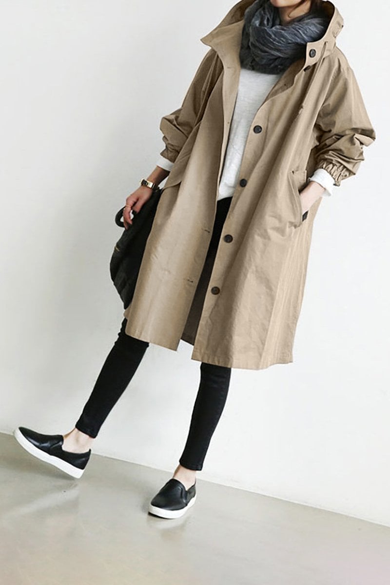 Rowana - Regenfester Damen-Trenchcoat mit Kapuze