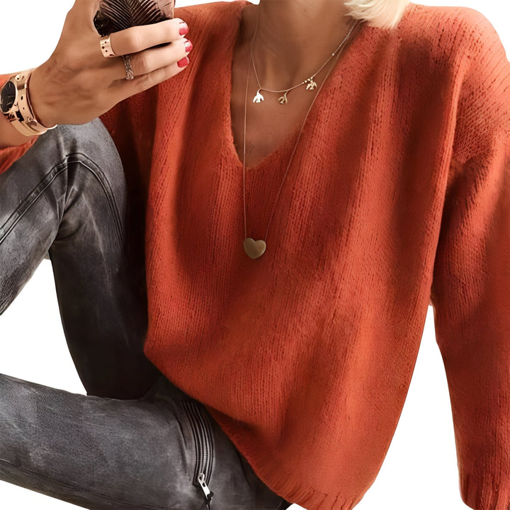 Dorris - Bequemer, einfacher Pullover mit langen Ärmeln für Frauen