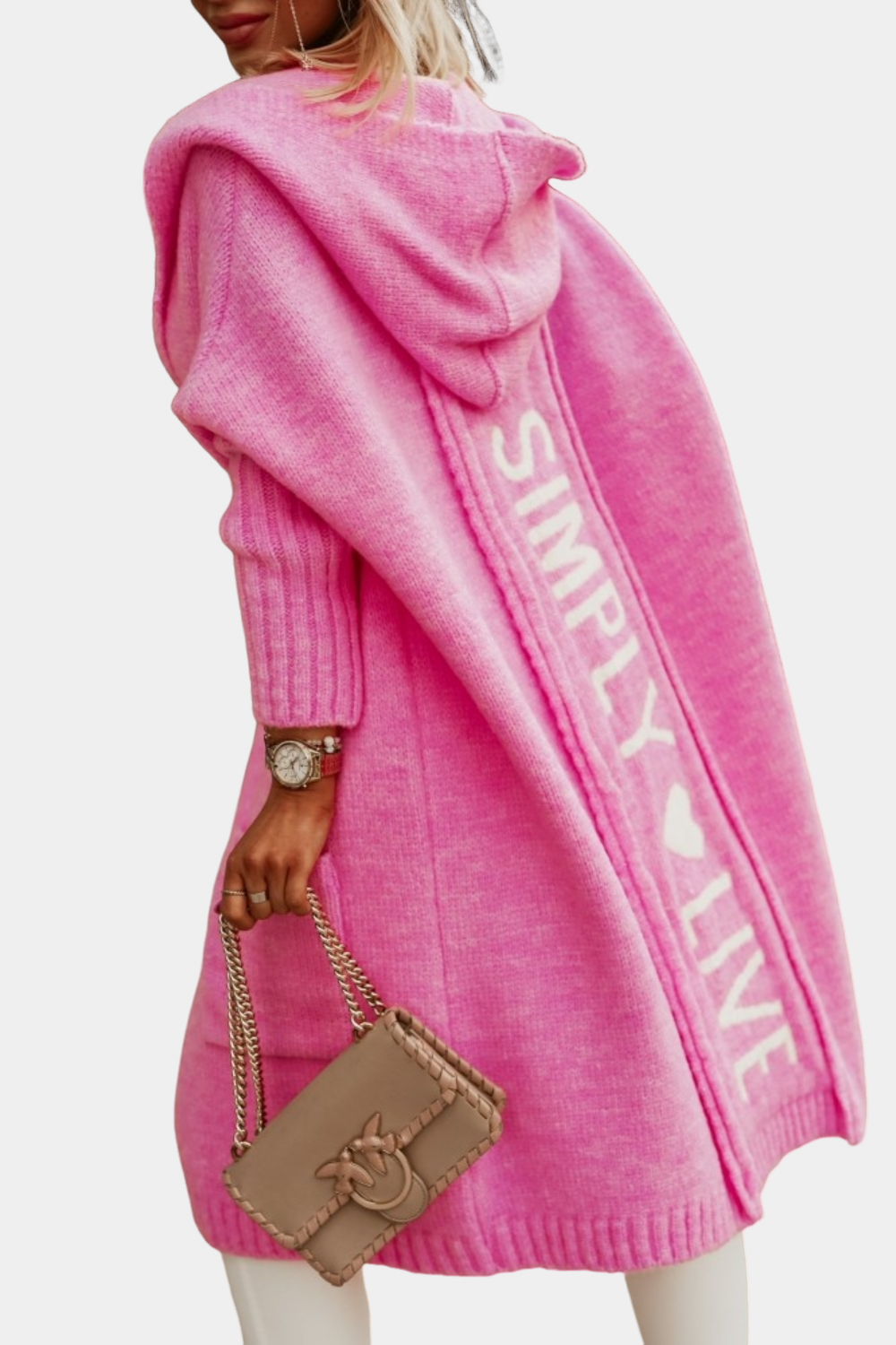 Melyssa - Leichte, lange, offene Damenstrickjacke