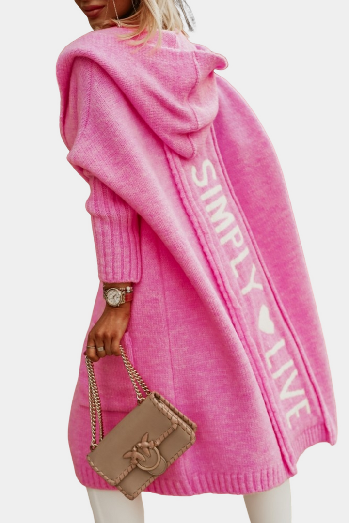 Melyssa - Leichte, lange, offene Damenstrickjacke