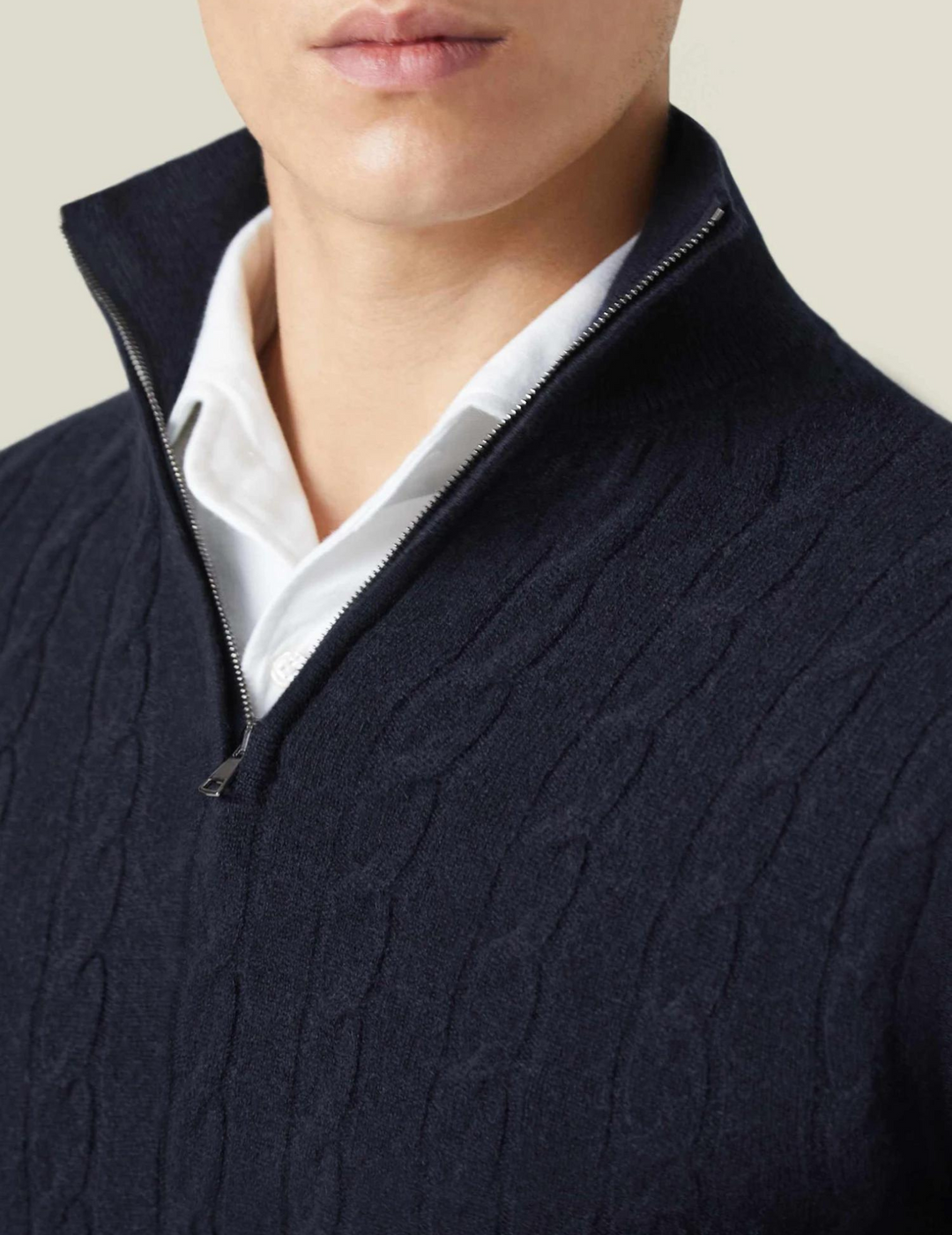 Zephyr - Pullover mit Zopfmuster und Reißverschluss