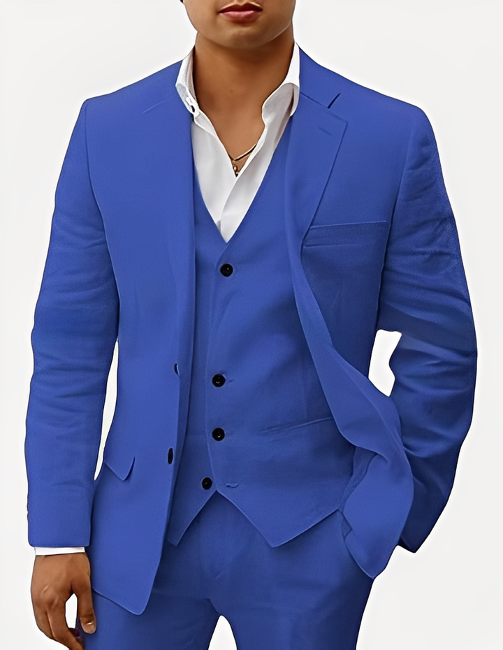 Beckham - Elegantes dreiteiliges Herren-Leinen-Set