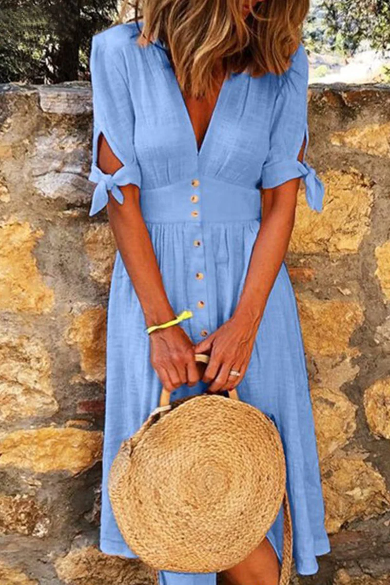Avie – Trapezkleid mit Klassischem V-Ausschnitt