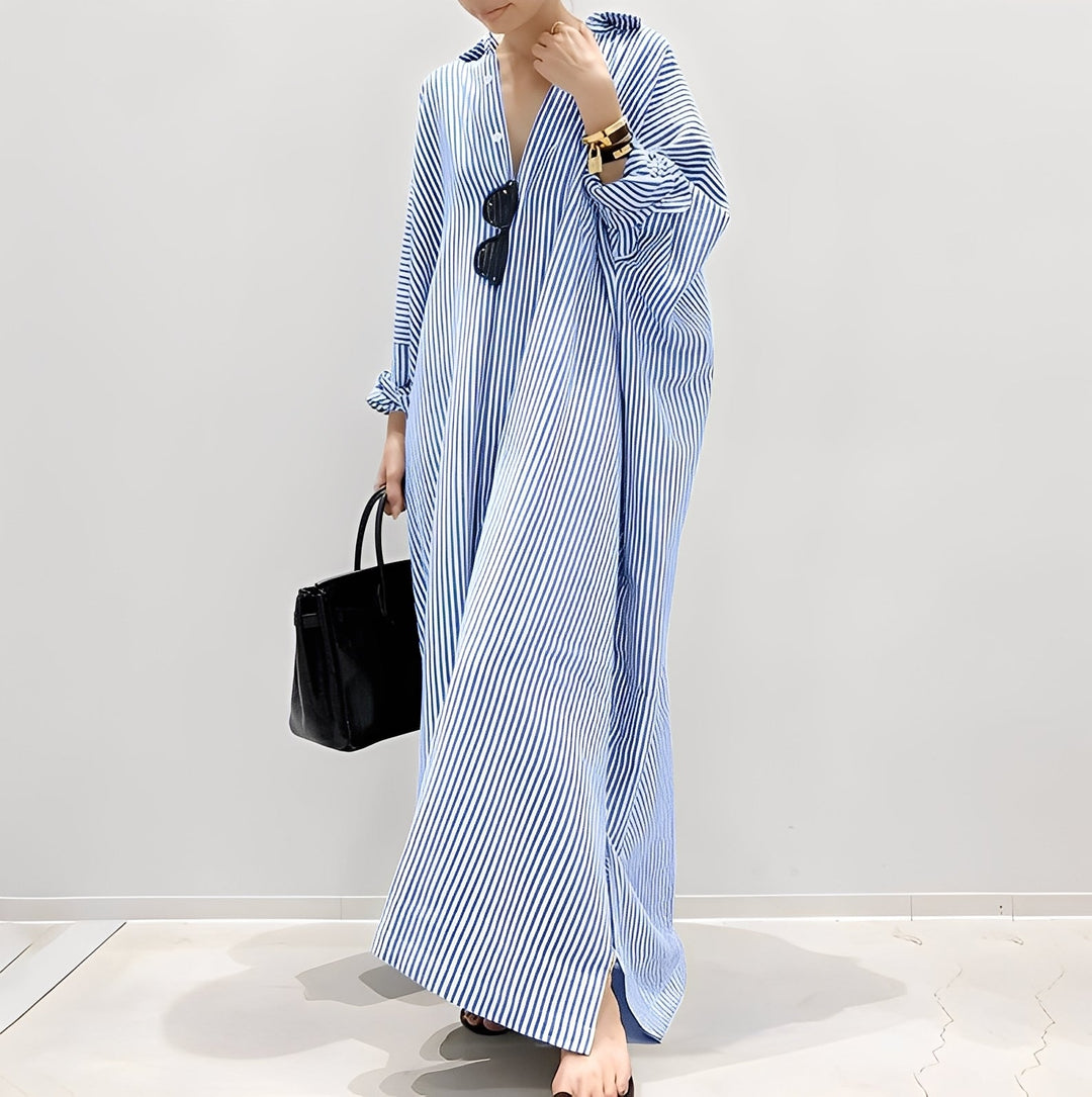 Davida - Lässiges Damen-Hemdkleid mit Streifen