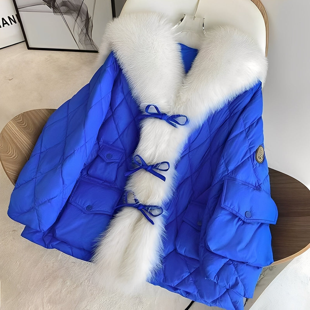 Marjorie - Modische Daunenjacke mit Pelzkragen für Damen