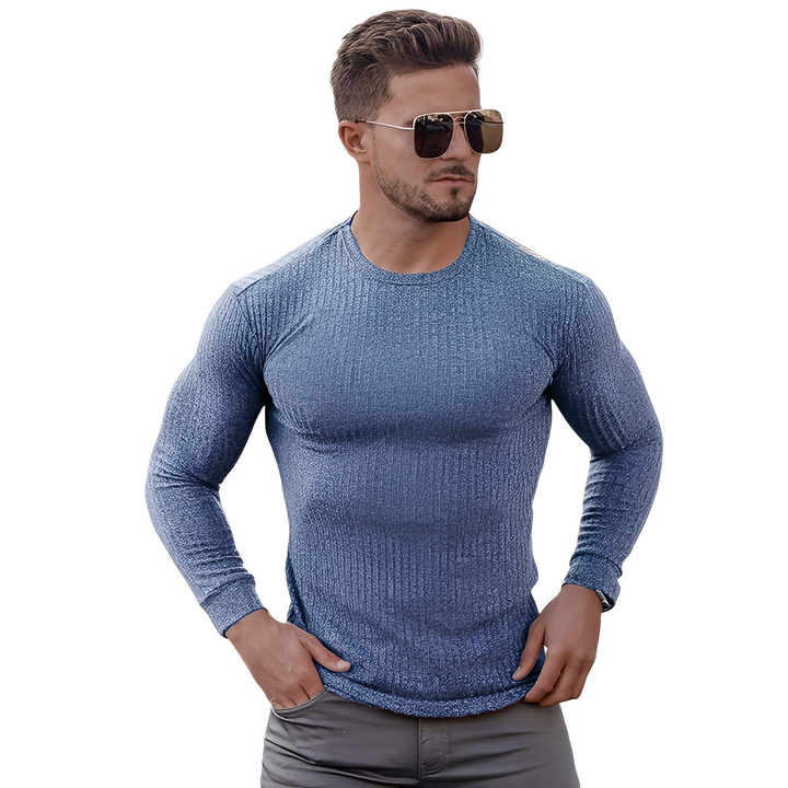 Wynne - Schlicht geschnittener, körperbetonter Herrenpullover