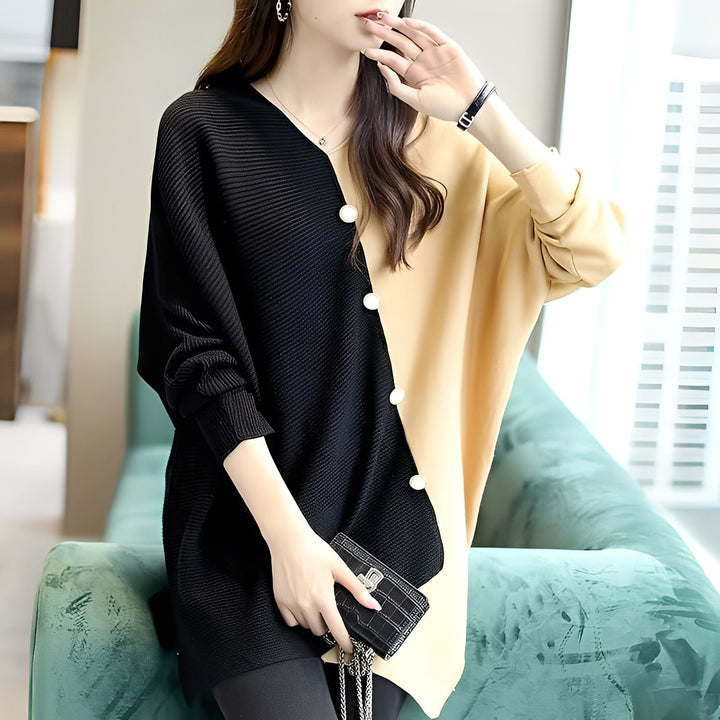 Madilynn - Bequemer Pullover mit Flickendesign für Damen