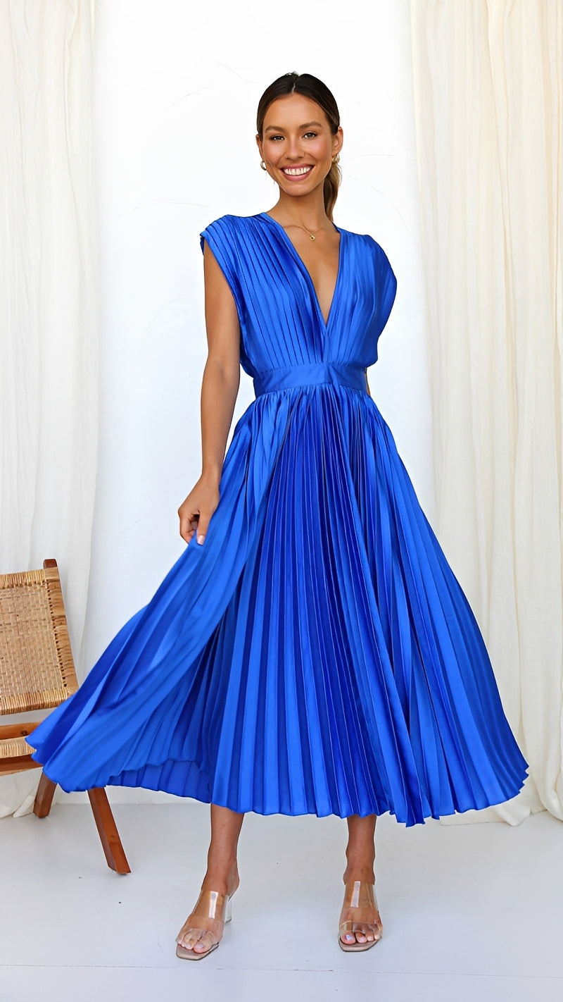 Alexia - Elegantes Damen-Midikleid mit V-Ausschnitt