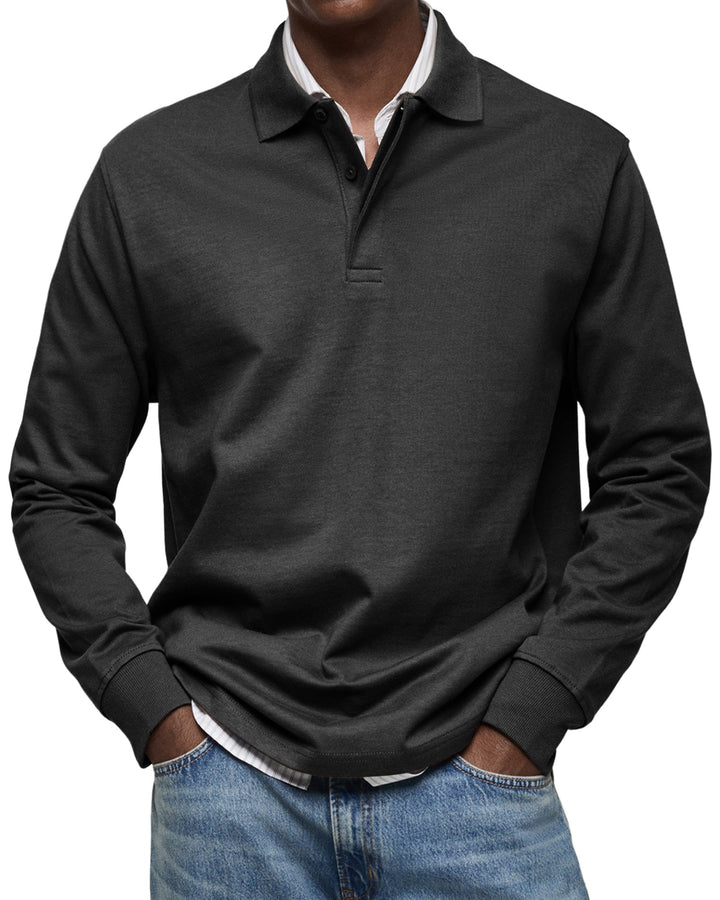 Dewey - Einfaches Herren-Poloshirt mit langen Ärmeln