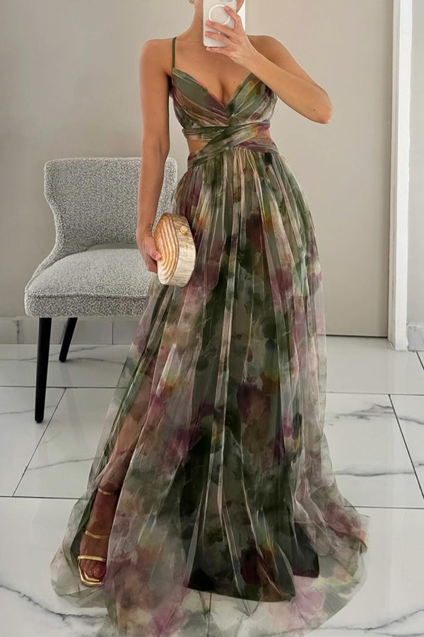 Gwendolyn - Elegantes Maxikleid mit Blumenmuster für Damen