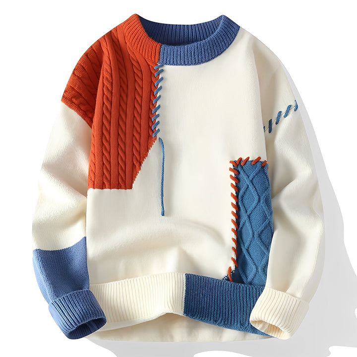 Curtis - Zeitgemäßer Herren-Fleecepullover mit Farbblock-Muster