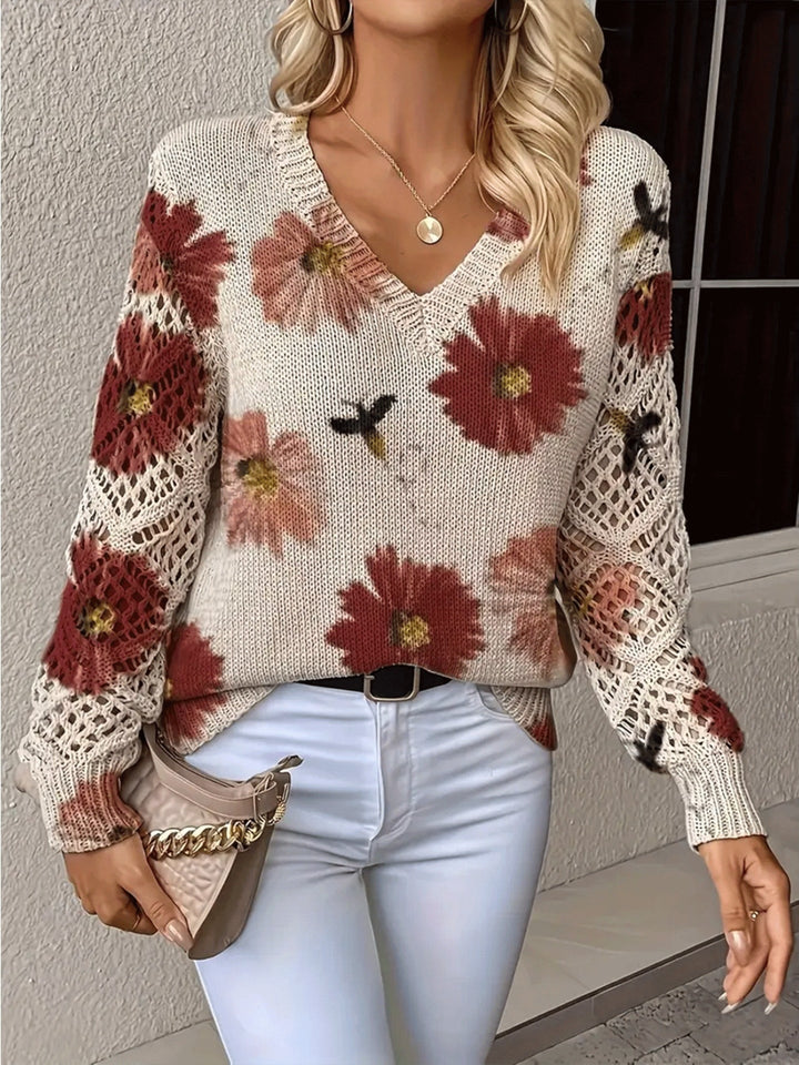 Ashtyn - Stylischer Damenpullover mit Blumenmuster