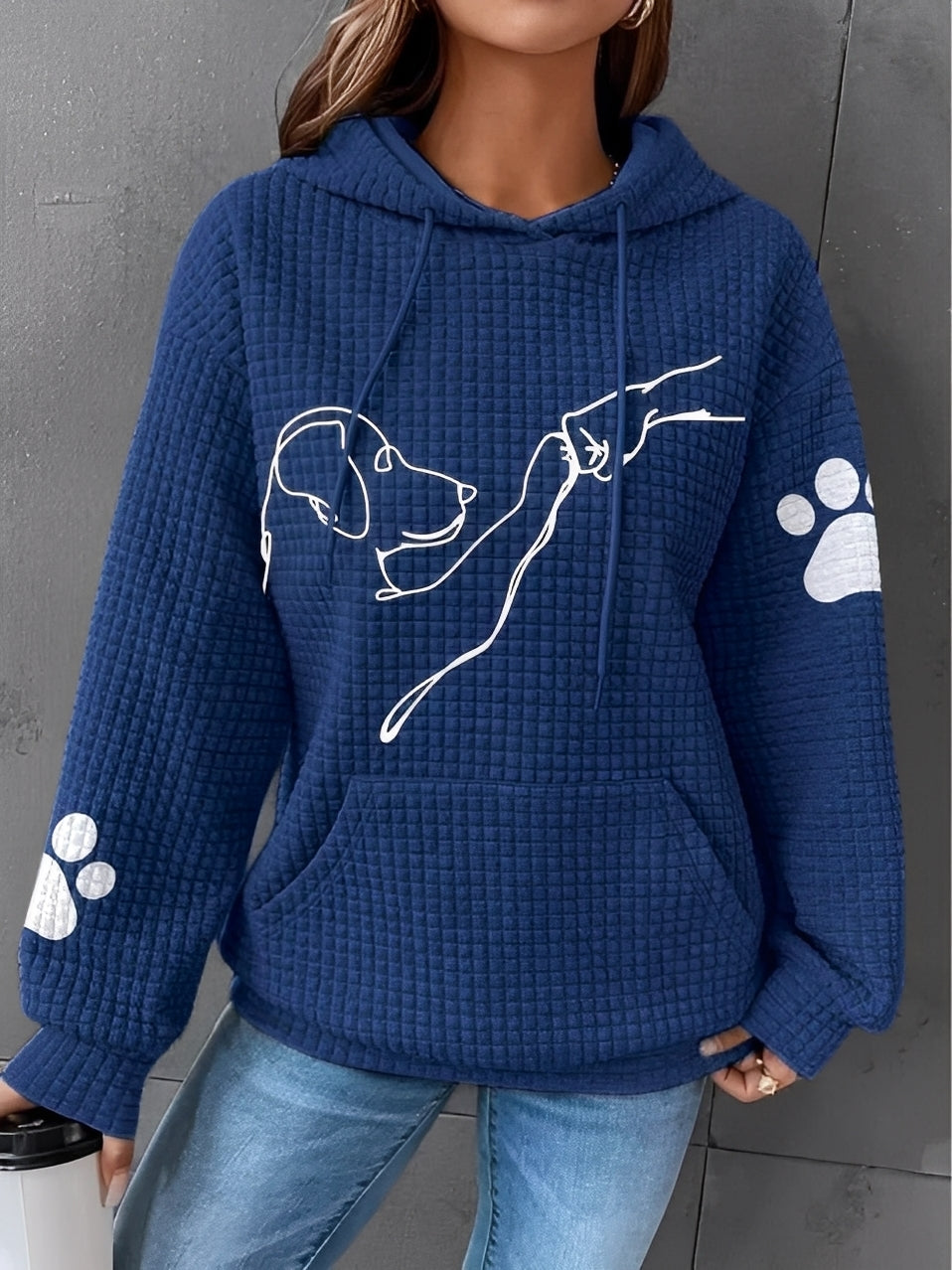 Berenice - Bedrucktes, warmes Damen-Kapuzensweatshirt