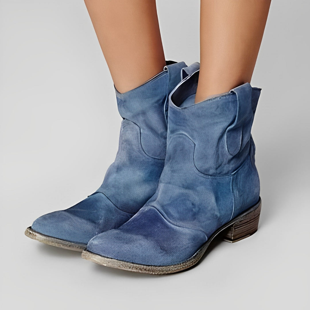 Adaline - Retro-Cowboy-Boots mit flachem Absatz für Damen