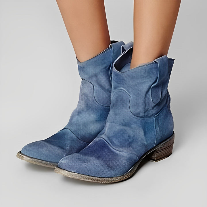 Adaline - Retro-Cowboy-Boots mit flachem Absatz für Damen