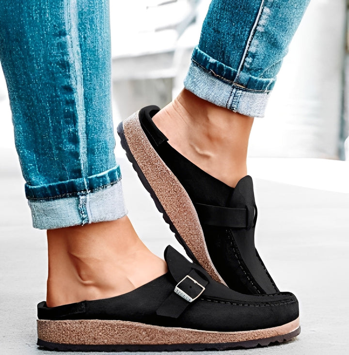 Briana - Frauen Slip-On Sandalen mit Schnalle und Bequemlichkeit