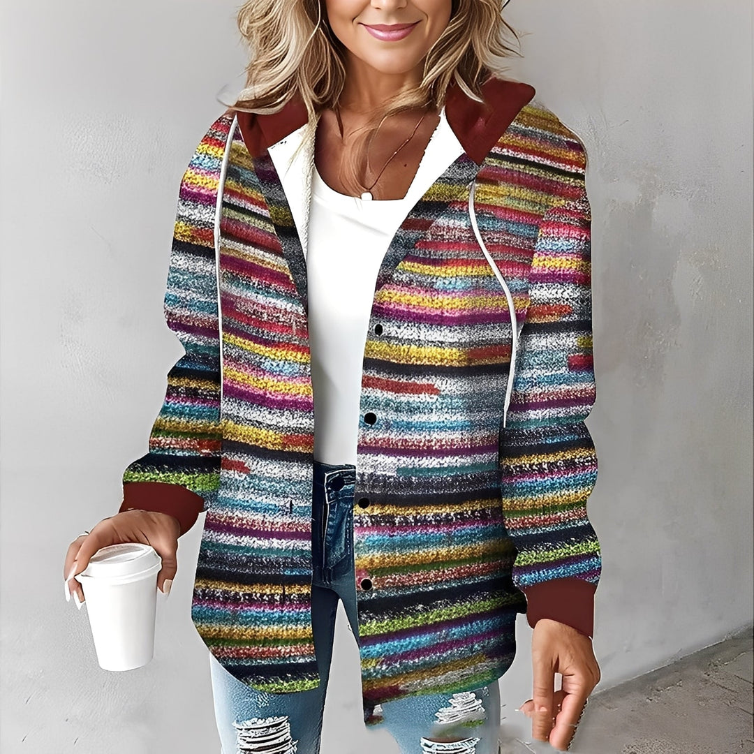 Martina - Komfortable Wolljacke mit Kapuze für Damen