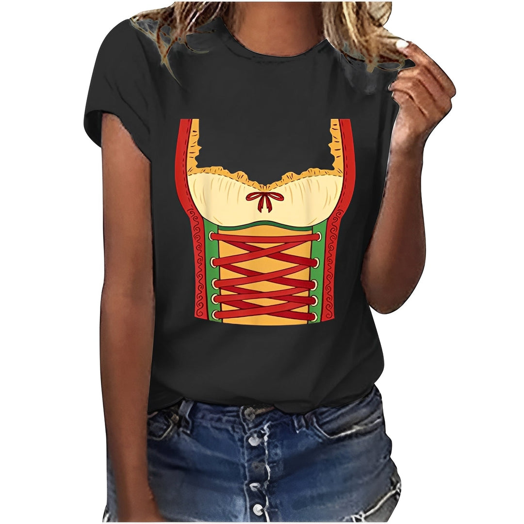 Hazel - Lockeres Oktoberfest-Shirt mit Aufdruck für Damen
