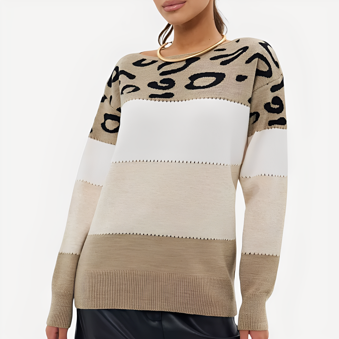 Anne - Eleganter Damenpullover mit Print