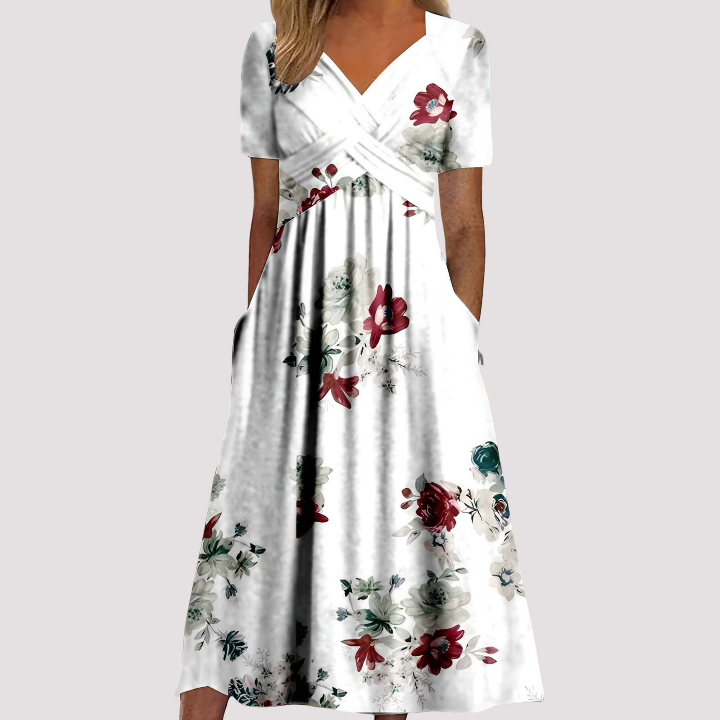 Gabriella - Schickes Midikleid mit V-Ausschnitt für Damen