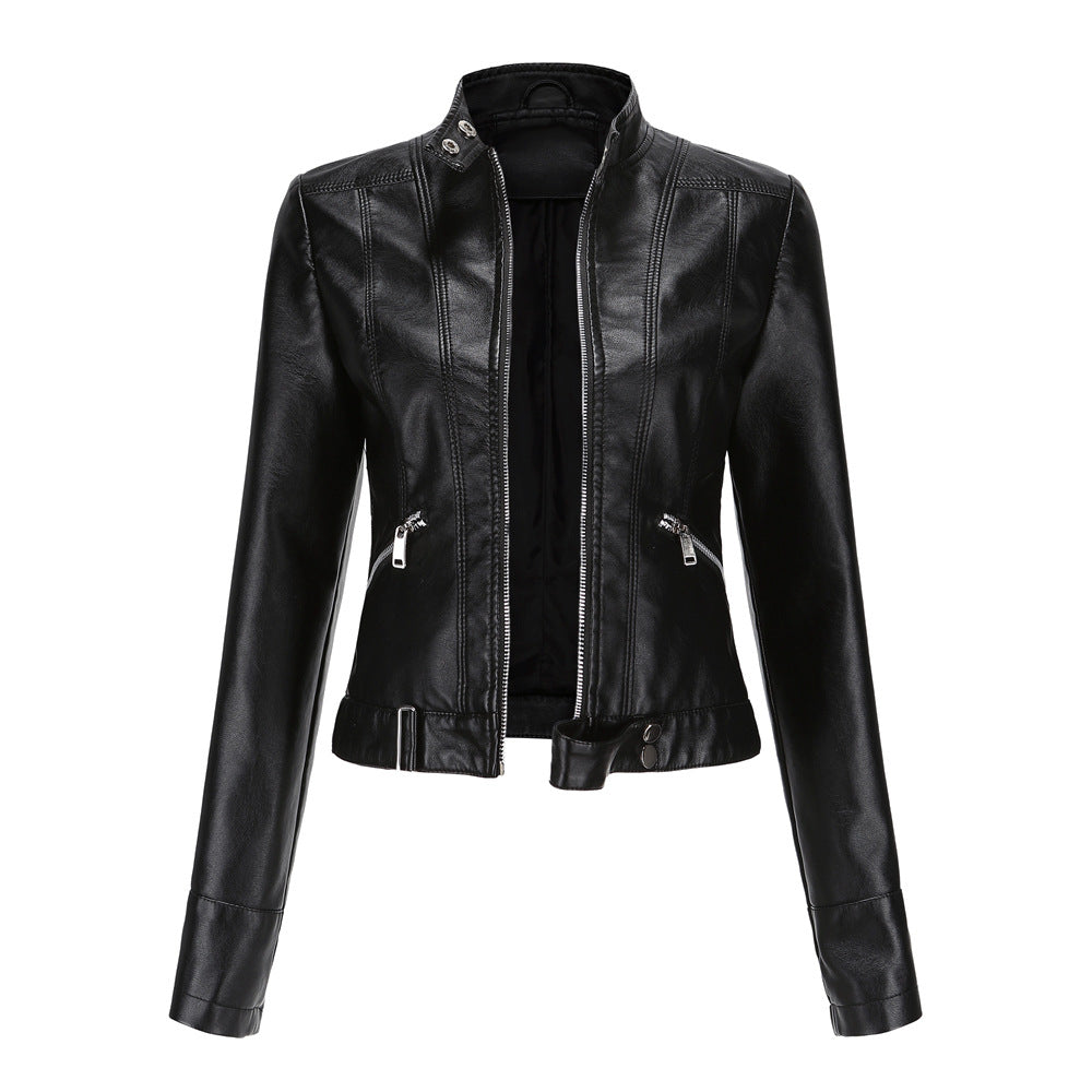 Madeline - Modische Damenjacke aus Leder mit Kragen
