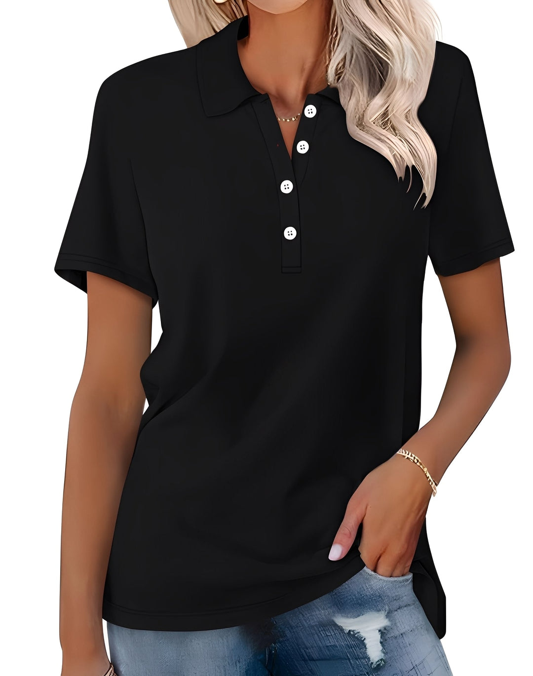 Glenna - Angenehmes, eng anliegendes Kurzarm-Poloshirt für Damen