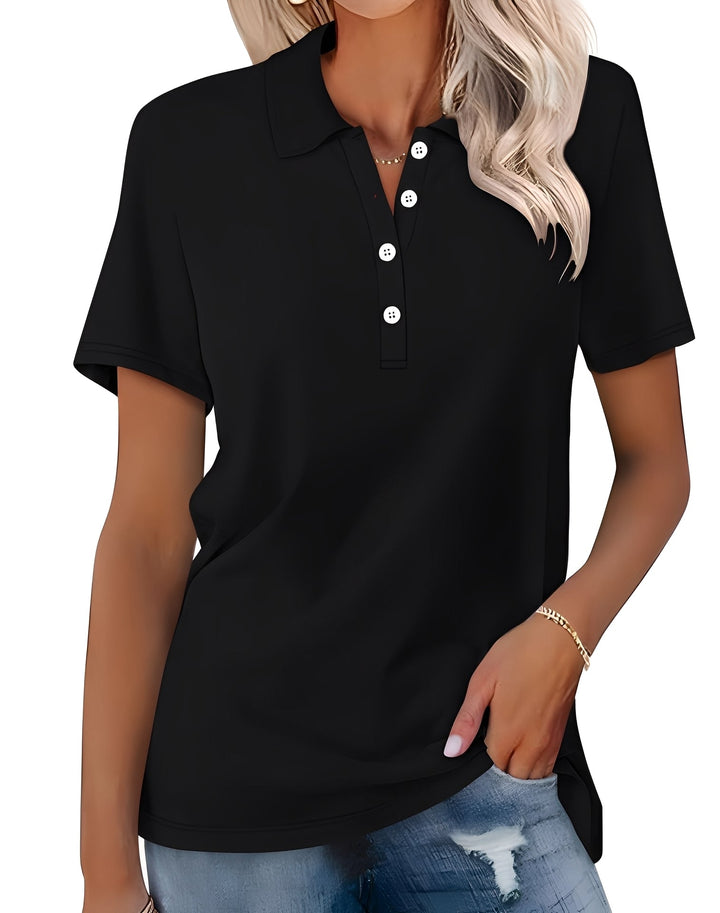 Glenna - Angenehmes, eng anliegendes Kurzarm-Poloshirt für Damen