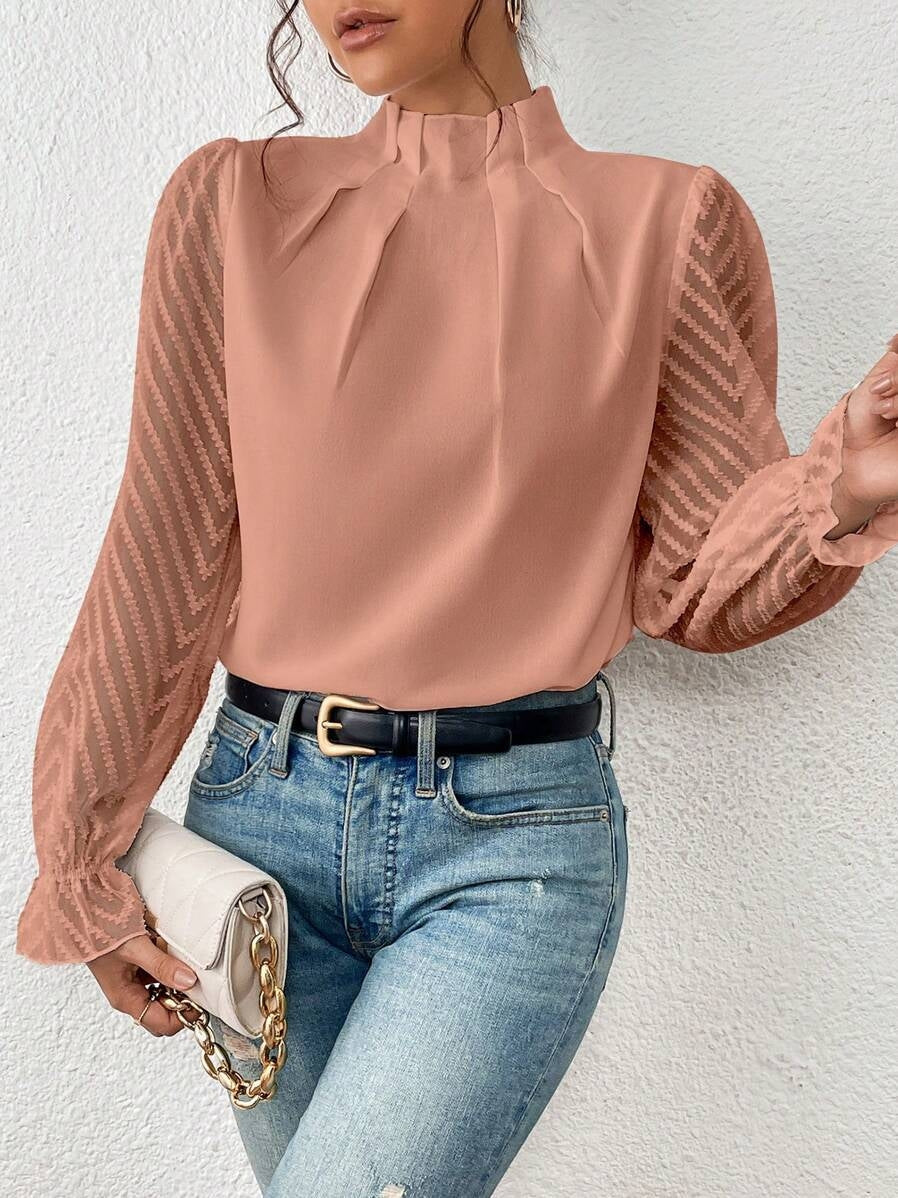 Cassandra - Schickes langärmeliges Chiffon-Top für Damen