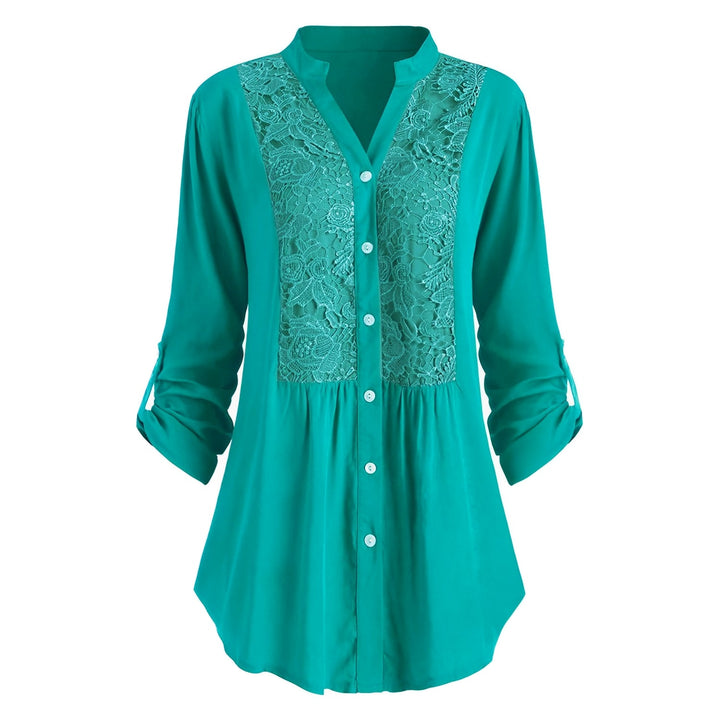 Delaney - Lange, bequeme Damenbluse mit Spitze