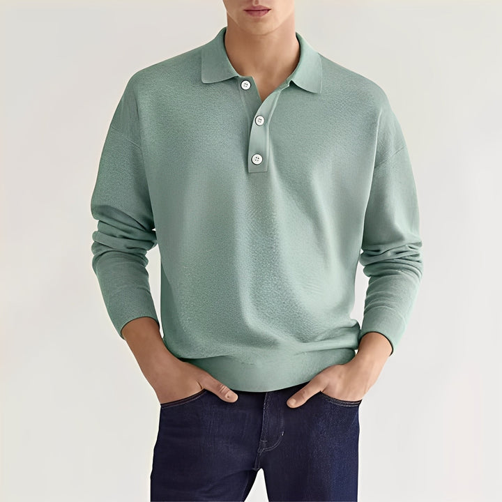 Dominic - Bequemes Langarm-Poloshirt für Herren