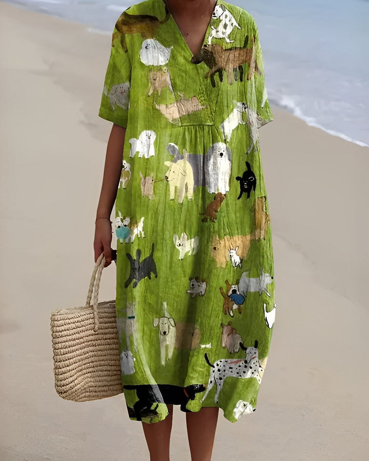 Romilly - Damen-Sommerkleid mit buntem Muster